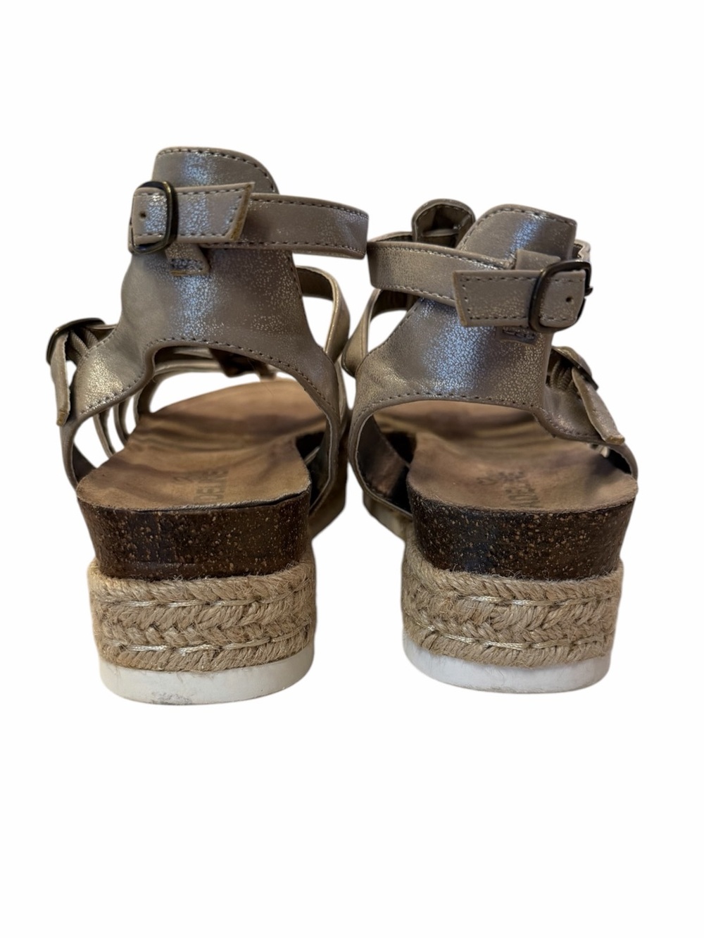 Madeline Womens Size 8.5 Metallic Tan Espadrille Platform Gladiator Sandals Boho - Picture 6 of 12